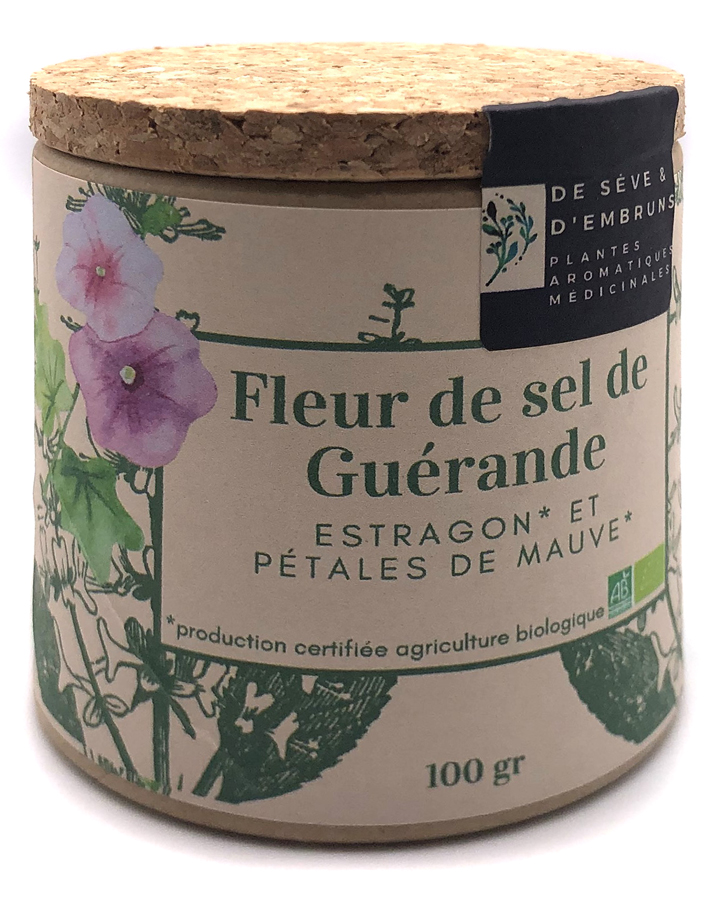 Fleur de sel de Guérande Estragon et pétales de mauve