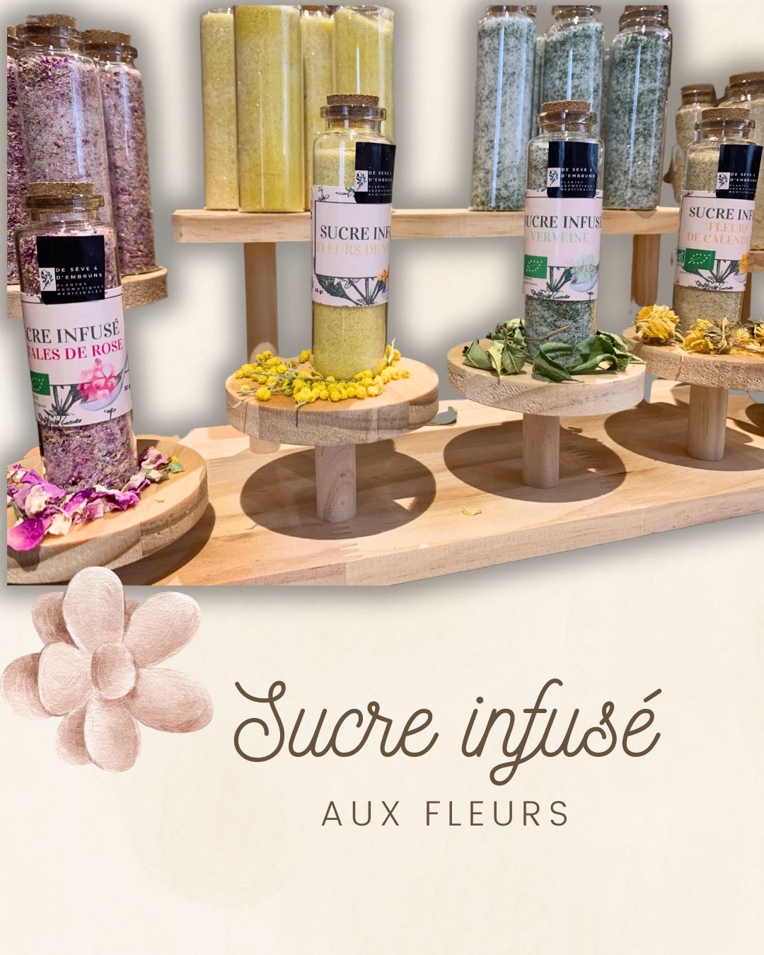 Sucre infusé aux fleurs